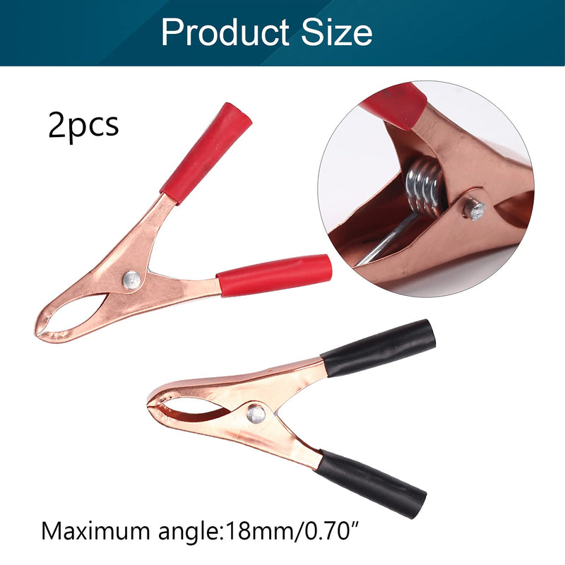 [Australia - AusPower] - Fielect 4Pcs 15A Heavy-Duty Insulated Alligator Clips,Battery Crocodile Electrical Test Clamps,Battery Charger Clamp for Car Auto Vehicle Boat Red and Black 2pcsred 2pcs Black 15a 18mm 