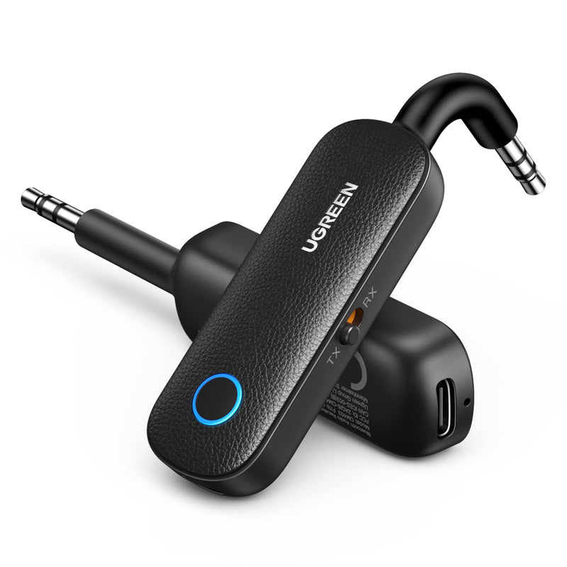 [Australia - AusPower] - UGREEN Bluetooth Transmitter Receiver for 2 AirPods or BT Devices, Bluetooth Wireless Transmitter for Headphones, 3.5mm Aux Audio Jack Adapter for in-Flight TV Car Home Stereo System 