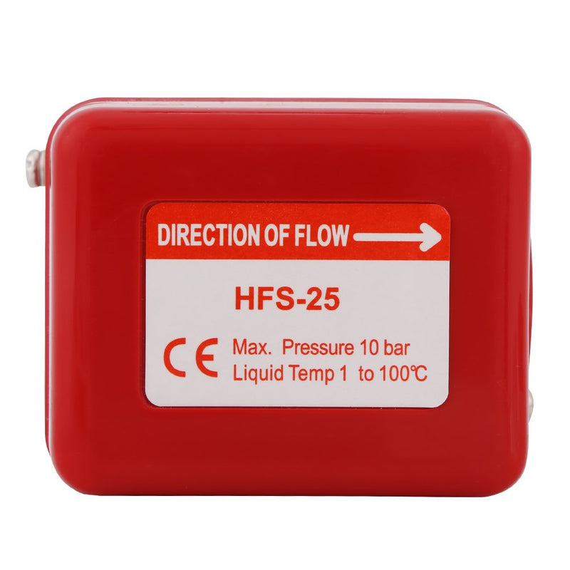 [Australia - AusPower] - Water Paddle Flow Control Switch, AC250V 10Bar BrassLiquid Water Sensor Controller NPT Thread Connection Automatic Paddle Type Flow Switch Red 1pc 