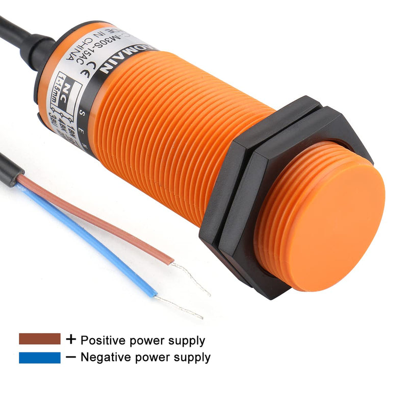 [Australia - AusPower] - Baomain Capacitive Proximity Sensor, Cylindrical M30 Plastic, Sn 15 mm, 220V, NC Contacts, Cable 2 mm, 2-wire BMC-M30S-15AC 
