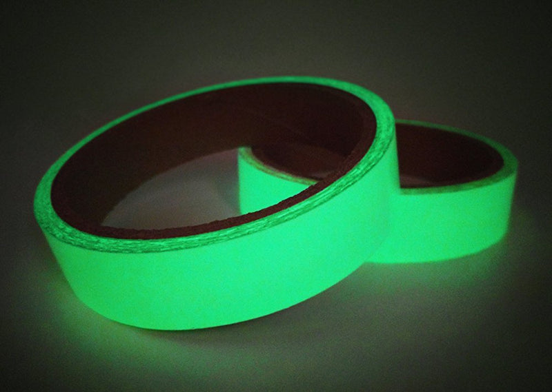 Marsway 2 Rolls Luminous Tape Sticker 10' Length x 0.8" Width Removable Waterproof Photoluminescent Glow in The Dark Safety Tape 2 Rolls Glow