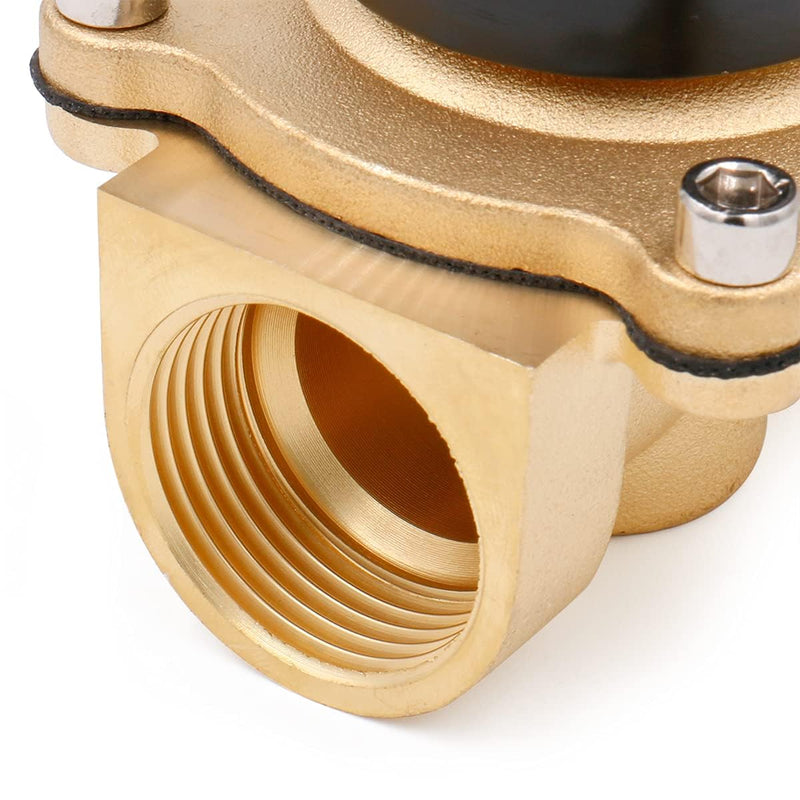 [Australia - AusPower] - Baomain 1 inch DC 12V Brass Electric Solenoid Valve Water Air NC Valve 2W-250-25 