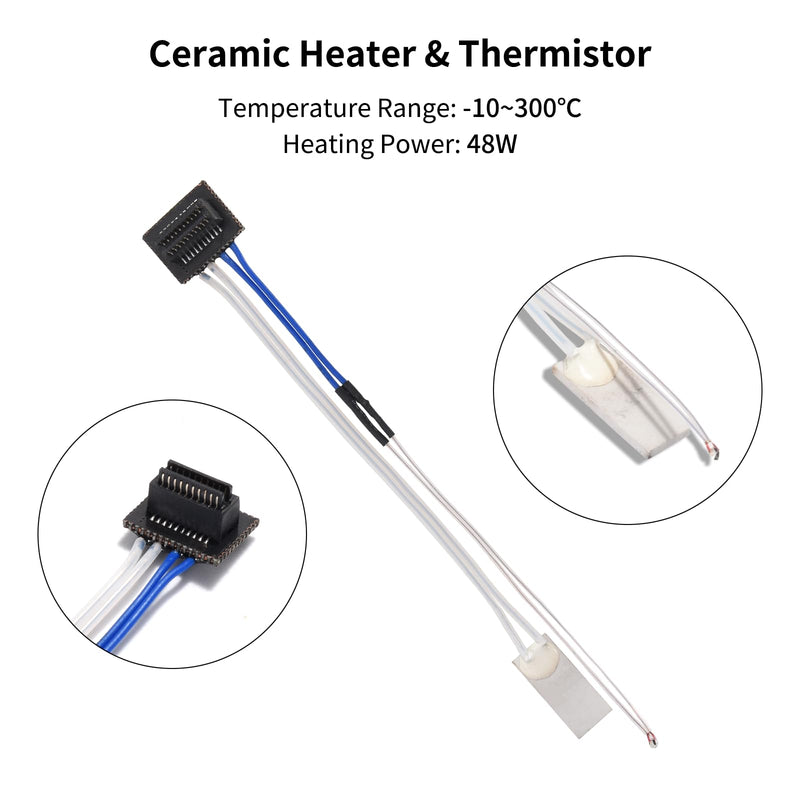 [Australia - AusPower] - Ceramic Heater Thermistor 24V 48W Upgrade Kit 300? High Temperature Sensor with 1pc Fixing Clip Compatible with Bambu Lab P1P / P1S For P1P/P1S 