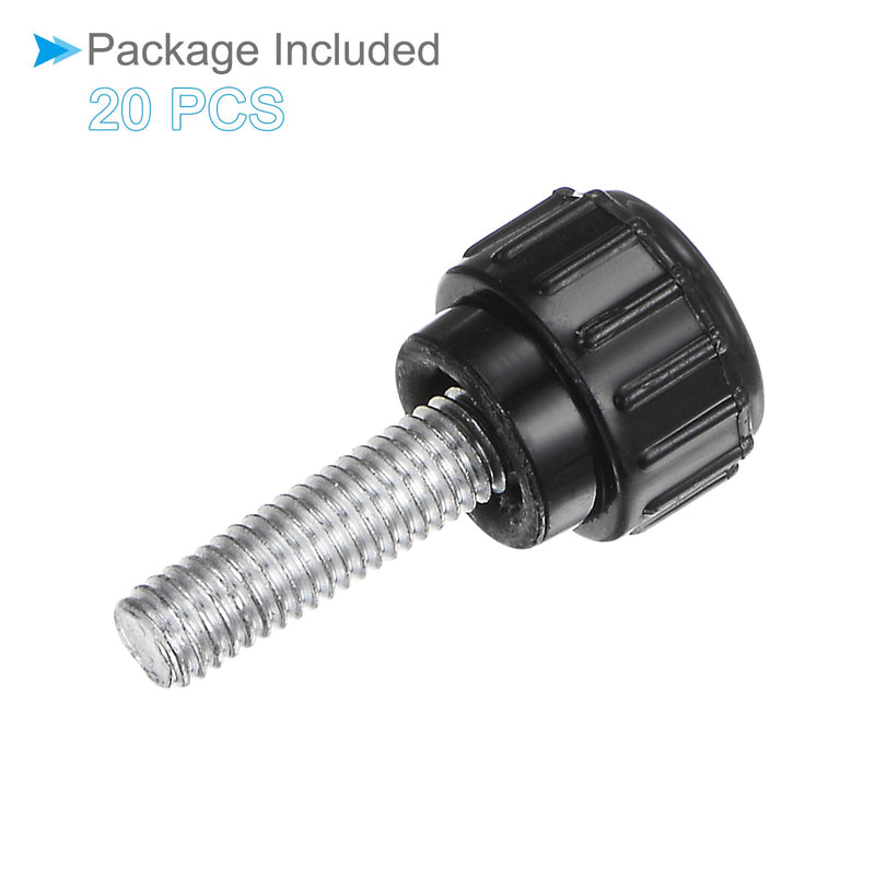 [Australia - AusPower] - Knurled Thumb Screws, M5 Thread 15mm Thread Length, Plastic Knobs Clamping Screws - (Applications: for Sawing Machines), 20-Pieces 