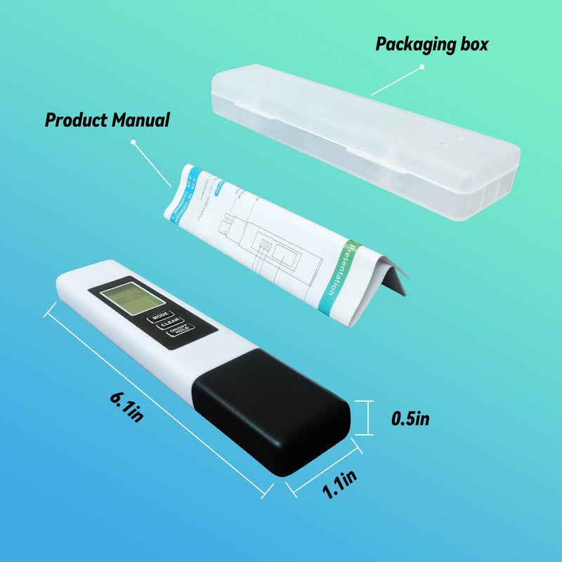 [Australia - AusPower] - Water Quality Tester, Accurate and Reliable, TDS Meter, EC Meter & Temperature Meter 4 in 1, 0-9990ppm, Ideal Water Test Meter for Drinking Water, Aquariums, etc. 
