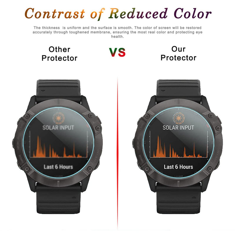 [Australia - AusPower] - Suoman 4-Pack for Garmin Fenix 6X Pro / 6X Pro Solar / 6X Sapphire Screen Protector, 2.5D 9H Hardness Tempered Glass for Garmin Fenix 6X Pro / 6X Pro Solar / 6X Sapphire Smartwatch Clear*4 