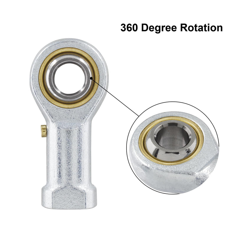 [Australia - AusPower] - 2 Pcs 304 Stainless Steel PHSB6 Rod End Bearing, 3/8 x 3/8-24 Female Right Hand Heim Joint Rod End Bearing with Jam Nut 2 