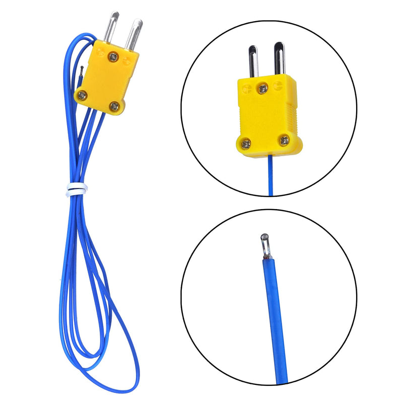 [Australia - AusPower] - Pack of 2) K-Type Temperature Probe Sensor Mini-Connector Thermocouple（Temperature Range: -50~250°C）1 M TP-01 