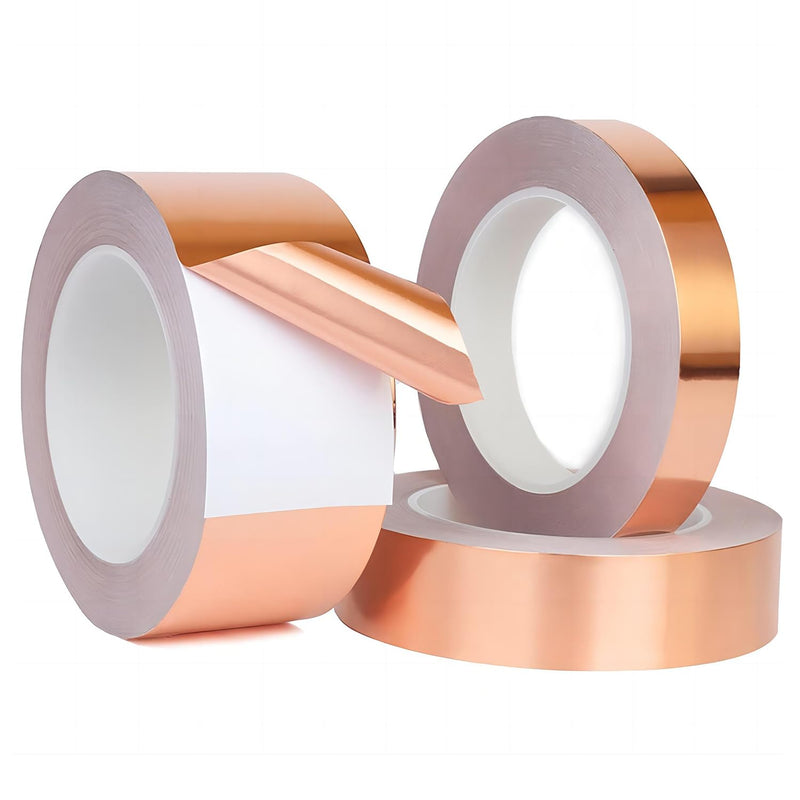 QRITY 1 Pcs Copper Foil Tape with Conductive Adhesive, 10mm*20m, Copper Foil Tape for Induction Cooker, Guitar, Electrical Repairs 10mmx20m