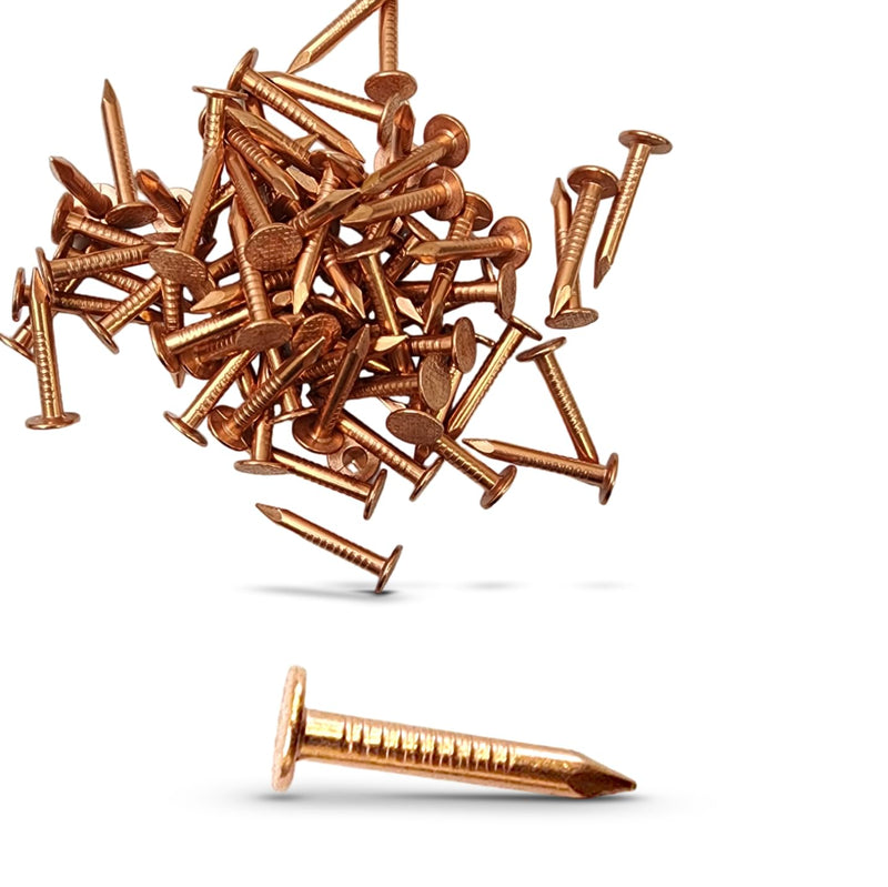 (250-Pack) 1 Inch USA MADE Copper Nails Roofing Finish - Solid Pure Copper Slate Spikes Flashing Furniture Boat - Highest Quality Nails (250) 250