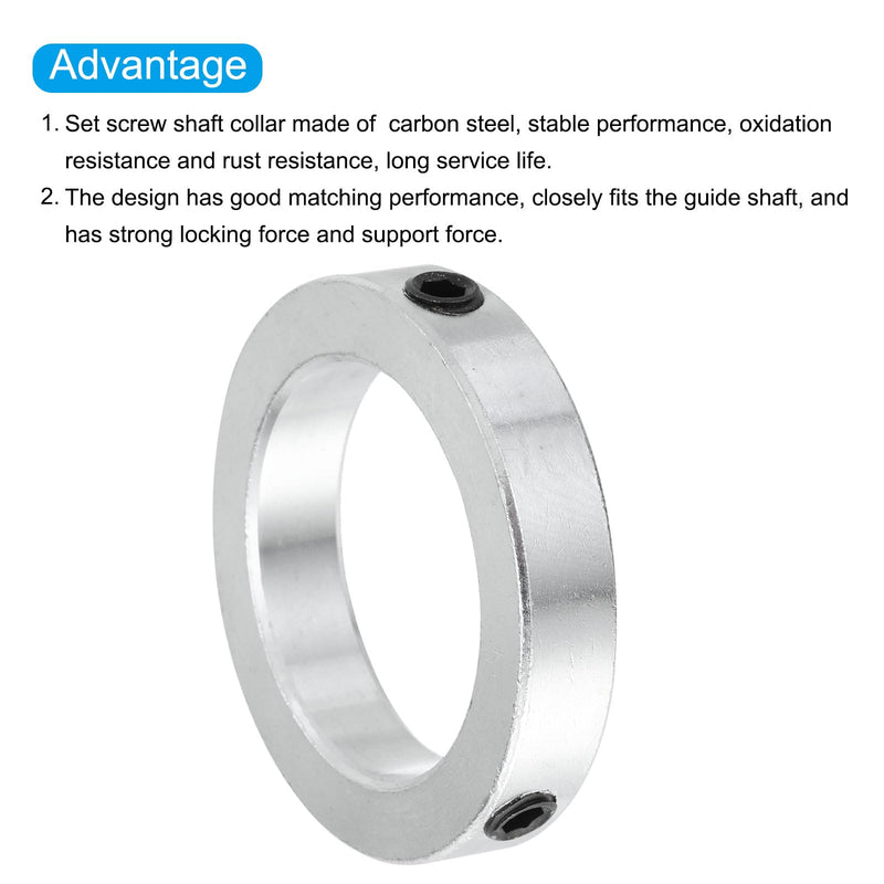 [Australia - AusPower] - MECCANIXITY Shaft Collar 2 Inch Bore Zinc Plated Carbon Steel Set Screw Style Clamping Collars Silver 1 Pcs 