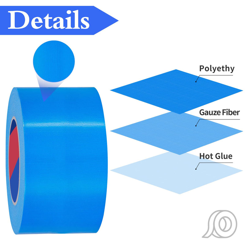 Blue Heavy Duty Duct Tape, 3 Inch x 55 Yards, Industrial Grade Waterproof & UV Resistant, Strong Adhesive for Indoor Outdoor Repairs, Crafts, Home Improvement, Moving Packing and DIY Projects 3Inch x 55 Yards Blue 1