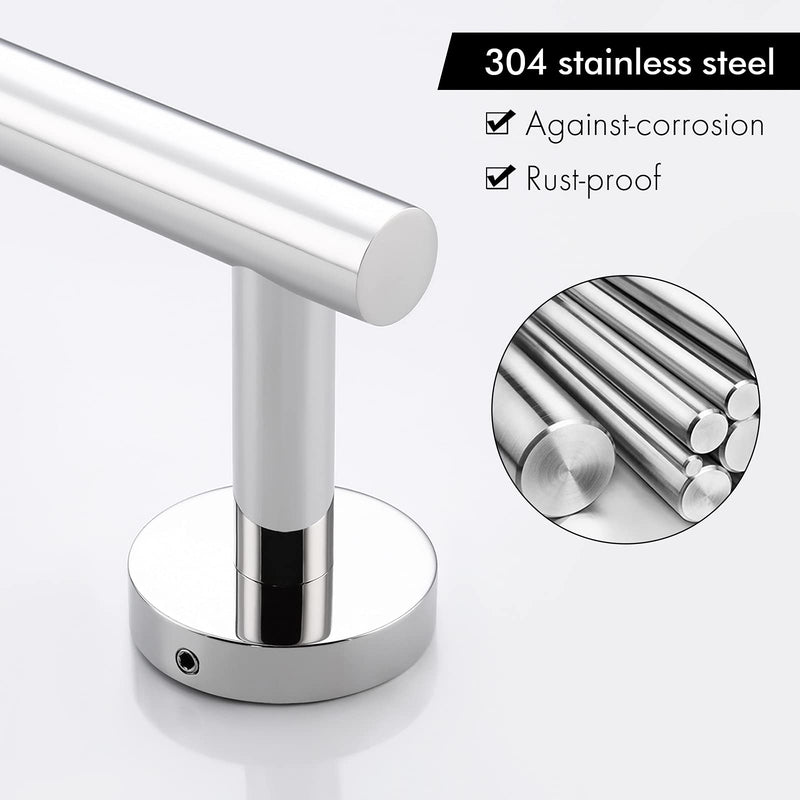 KES 6.7 Inches Hand Towel Bar Bathroom Towel Holder Kitchen Dish Cloths Hanger SUS304 Stainless Steel RUSTPROOF Wall Mount Polished Steel, Total Length 9.1 Inch, A2000S23 9 Inch Polished Finish