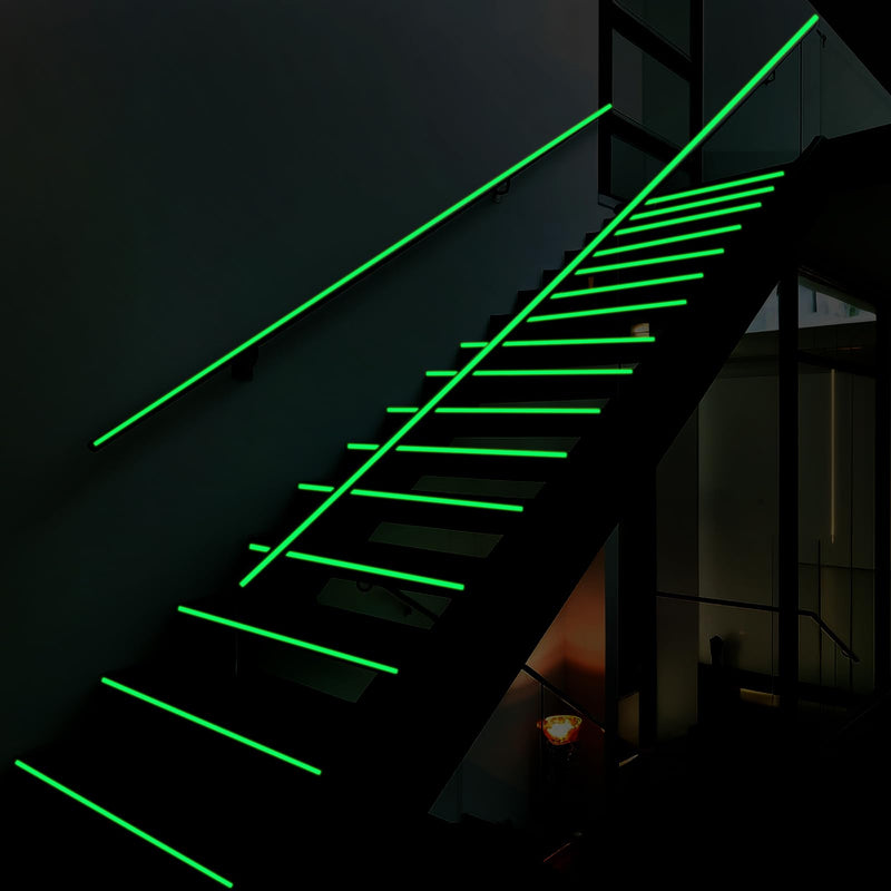 SIDAZON Glow in The Dark Tape,1/2 in x33FT Luminous Fluorescent Photoluminescent Tape Stickers for Stairs Steps and Walls Exit Sign Bright Rechargeable and Long-Lasting Night Decorations Home Marking 1/2in x33FT Green