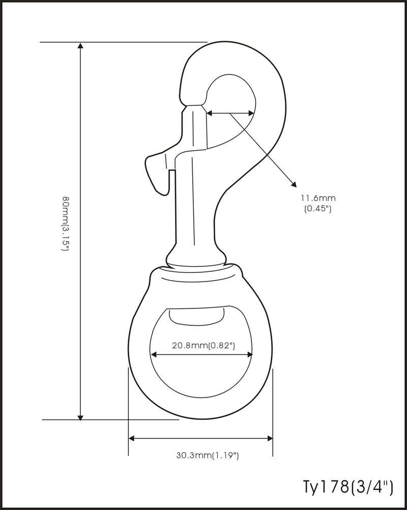 [Australia - AusPower] - QCAA Solid Brass Heavy Duty Trigger Flagpole Clip Swivel Snap Hooks, for Leathercrafts, Dog Leads and Purses, 3/4" x 78mm, Vibrated Brass, 6 Pack, Made in Taiwan 