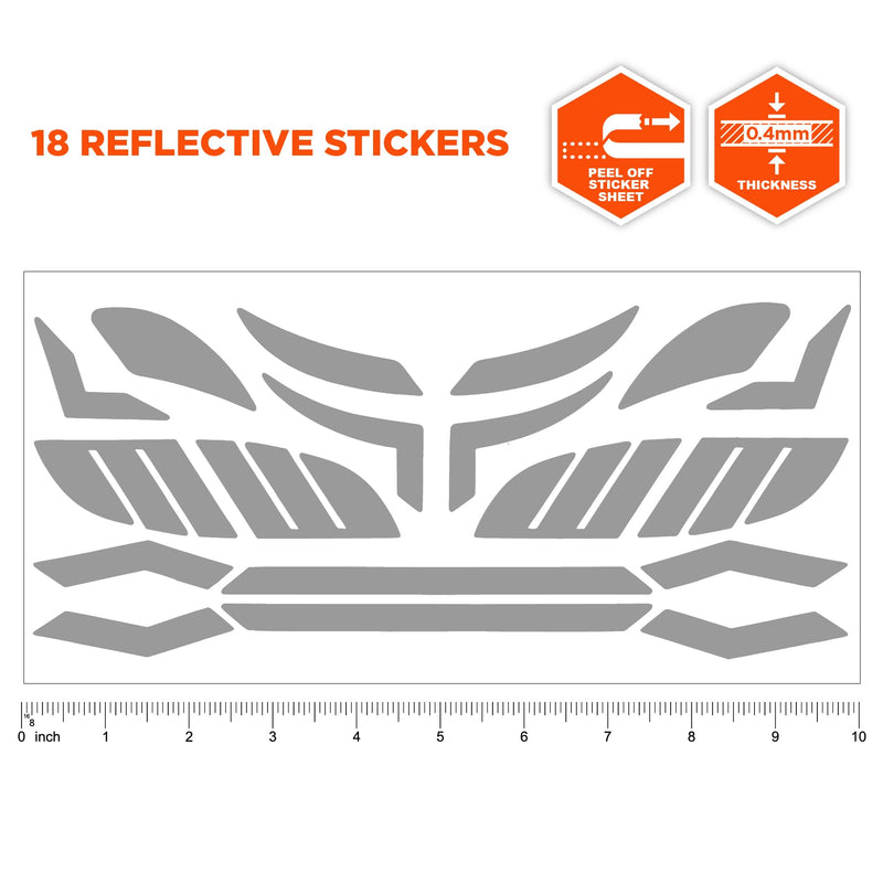 Ergodyne Skullerz 8961 Reflective Hard Hat Stickers, Safety Helmet Strips, Hard Hat Accessories Adhesive Sticker Decal Kit