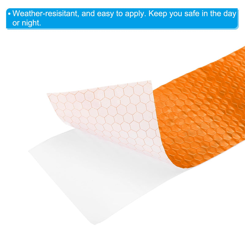 PATIKIL Reflective Tape, (1 Inch x 16 Ft, Orange) (1 Roll), Waterproof Self Adhesive Safety Warning Stickers Outdoor Night Reflector Tape with Scraper, Suit for - Truck/Trailer/Car 1 Inch x 16 ft