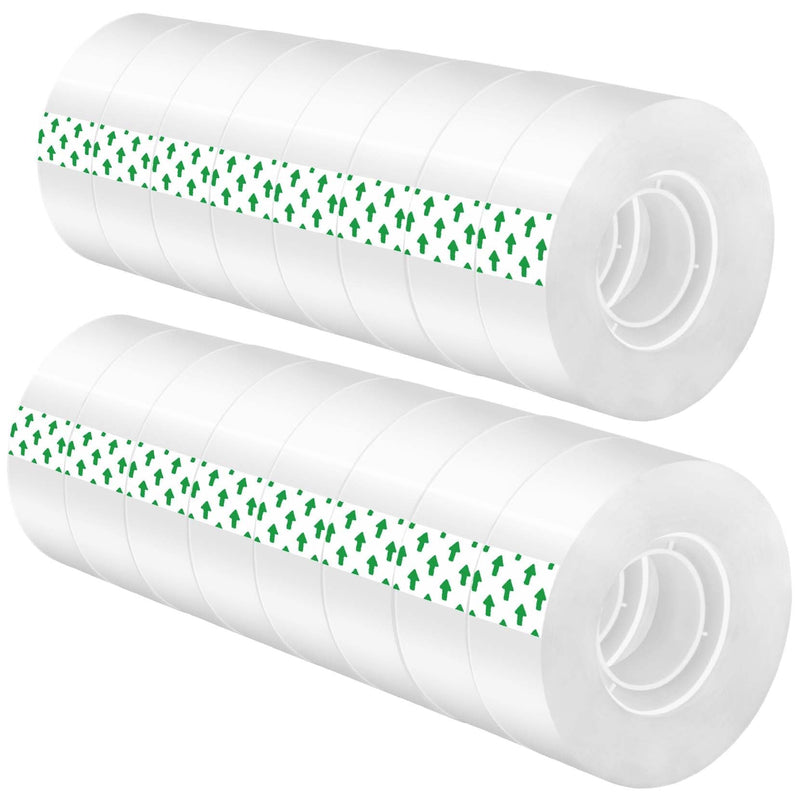 Transparent Tape, 16 Rolls Clear Tape Refills for Dispensers, 1800'' Extra Long Inviseble Tape, All Purpose Transparent Glossy Tape, Gift Wrapping Tape for Office/Home/School