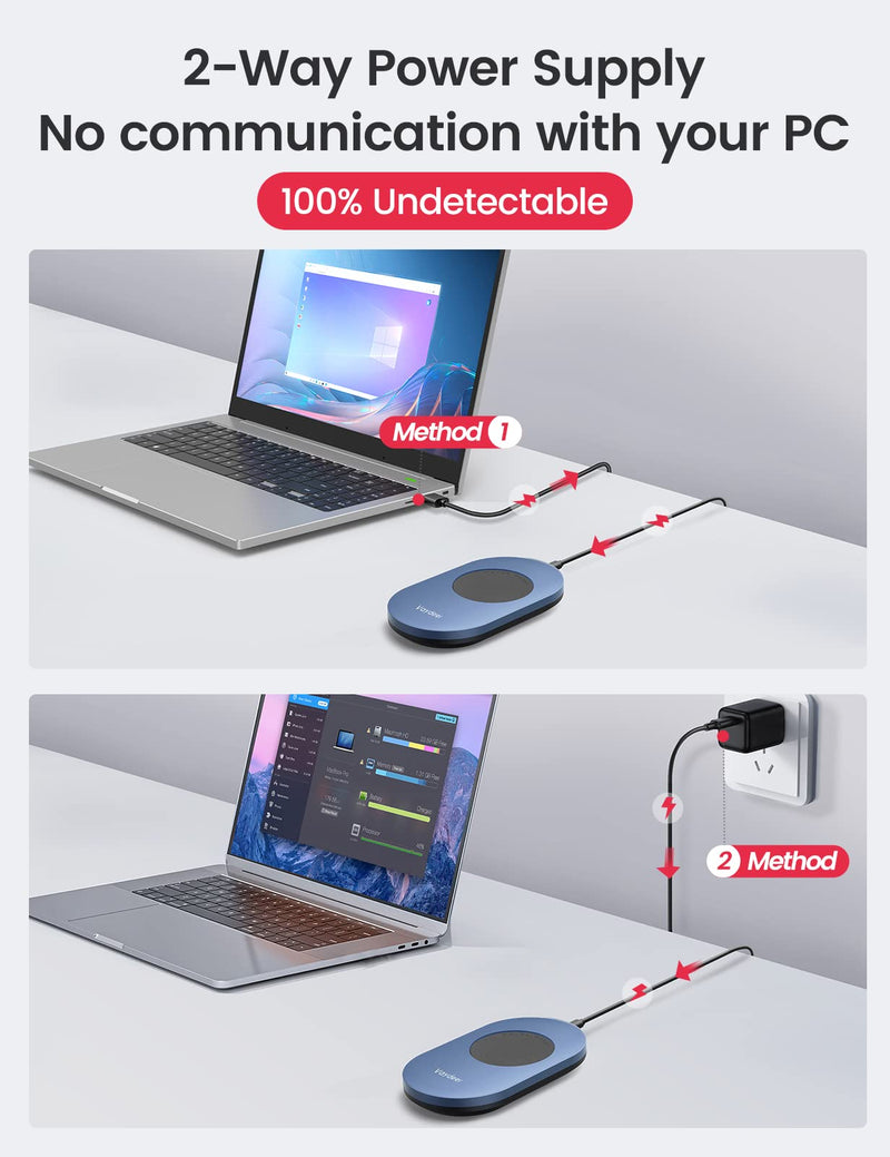 [Australia - AusPower] - Vaydeer Ultra Slim Mouse Mover with Adjustable Interval Timer, Undetectable & Noiseless Jiggler Simulates Realistic Movement, Driver-Free Shaker for Keeping the PC Active and Secure. Ultra-Slim Version 