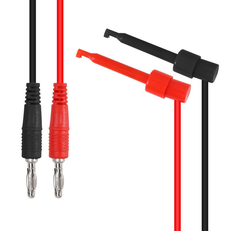 [Australia - AusPower] - DIANN 4pcs Banana Plug to Test Hook Clips Test Lead Cable Line Wire 4mm Banana Plug for Multi-Meter Electrical Test Jumper Wire 1m/3.3ft Electrical Connector 