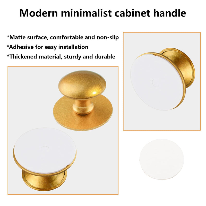 MOROBOR Adhesive Cabinet Knobs, 20pcs Self-Stick Instant Kitchen Pulls Stainless Steel Drawer Knob for Windows, Wardrobes, Cabinets, Drawers (Matter Gold) Matte Gold