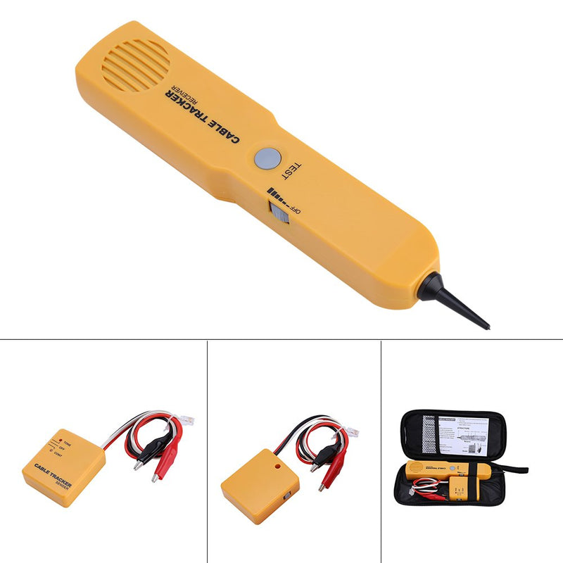 [Australia - AusPower] - Wire Tracer, Network Electrical Cable Tester Tone Generator and Probe Kit, RJ11 Circuit Tracer Wire Toner Circuit Breaker Finder Line Detector, Networking Fixing Tools Kit 