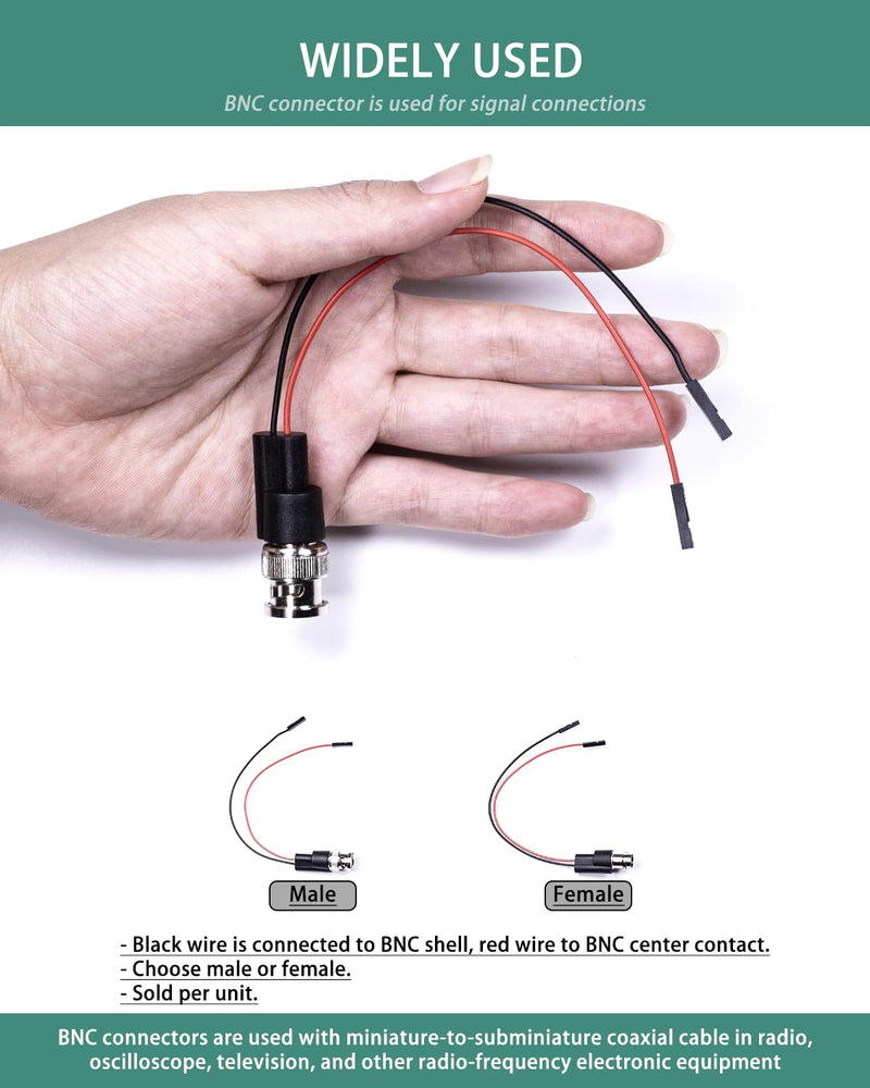 [Australia - AusPower] - BNC Test Leads, BNC to Square Pin Receptacles, Test Lead Breakout Cable for Multimeter, 5A Current Rating, 1 Pack Male Plug 