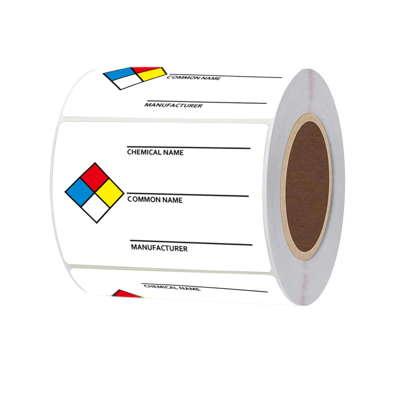 SDS Stickers/MSDS Stickers for Chemical Safety Data 2x3 Inch-Holographic Film Common Chemical Identifier HMIG Write in Labels GHS Secondary Container Labels 250pcs