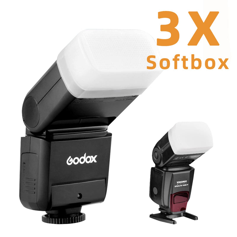 [Australia - AusPower] - Camera Flash Bounce Diffuser Light Softbox [3-Pack] for speedlight Photography Accessories Compatible with Canon 560 565EX 580EX Godox V850 V860 TT600 TT685 