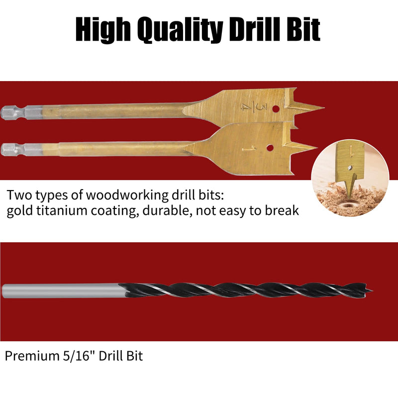 Starlink Cable Routing kit with 3/4", 5/16" and 1" Spade Strengthen Drill Bit, Cable Ties, Wall Bushing Grommets, Wall Clamps Cable Installation Kit, for Starlink Gen 2/3 Dish & Mini Ethernet Setup.
