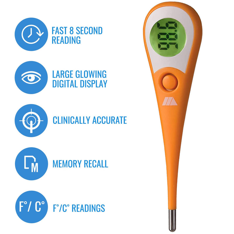 [Australia - AusPower] - Mabis DMI 8-Second Ultra Premium Digital Thermometer 8 Sec Orange 