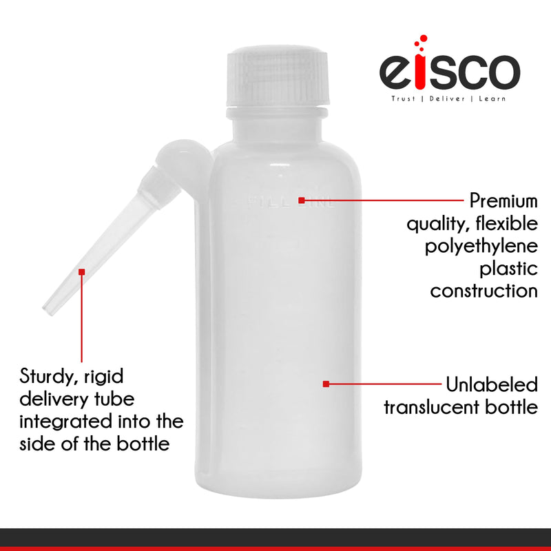 EISCO Wash Bottle, 500ml - Polyethylene - Translucent, Unbreakable - Screw Cap with Down Spout for Dispensing Liquid Labs (Pack of 3) 16.9 Ounces (Pack of 3)