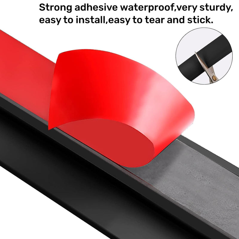 Floor Transition Strip PVC Door Threshold Ramp Doorway Edge Trim Flooring Edging Trim for Laminate Doorway Carpet Tile Floor Edge Threshold from 1/2" to 3/5" (Black, 3.3Ft) Black