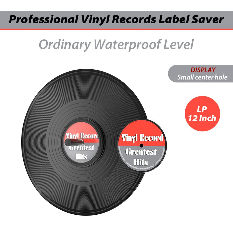 [Australia - AusPower] - EP 7 LP 12 Vinyl Record Label Saver - Cleaning Protector, Waterproof Cleaner Clamp Care (12" Black) 12" Black 