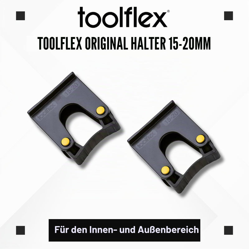 x2 Black Tool Storage Holder Grips Suitable For The Toolflex Wall Rack System Organiser (15 – 20mm)