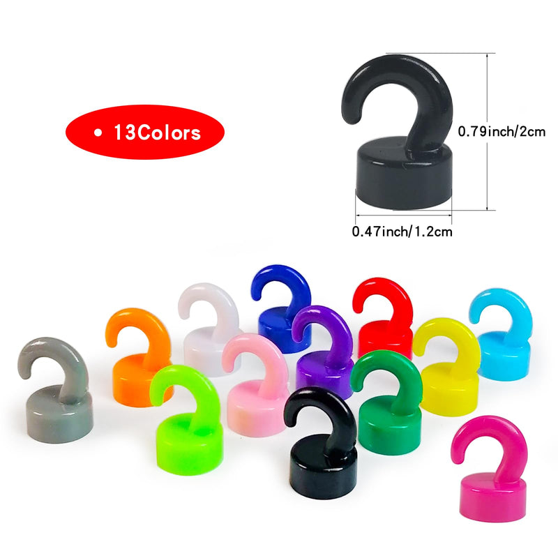 [Australia - AusPower] - 12 Pcs Mini Magnetic Hooks Black Small Magnet Cute Hook 8Lbs 12 Pack 