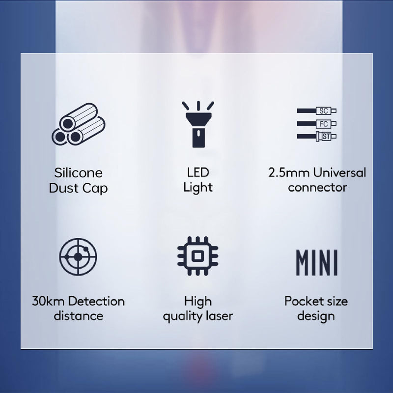 [Australia - AusPower] - JILONG Visual Fault Locator VFL-22M Pocket Size Break Checker, Testing Range for 25-30KM + LED Light + 2.5mm Universal Adaptor for FC/SC/ST, Fiber VFL Break Cheaker, Traffic Detector VFL 