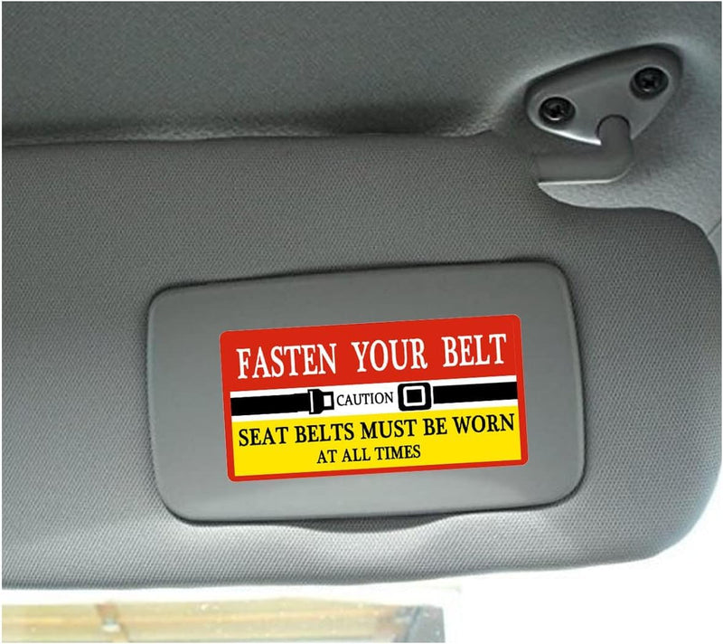 15 Pack Fasten Your Seat Belts Stickers Labels, 5×2.5 Inch Must Be Worn at All Times Safety Labels,Adhesive Caution/Notice/Warning/Reminder for Car