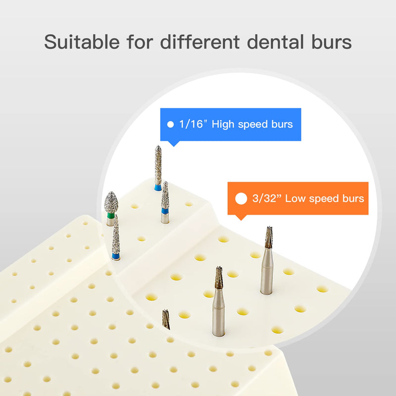 168 Holes Dental Bur Holder Box with Cover and Drawer, Burs Block Station Organizer Case for Bur, Plisher, File - Durable and Sturdy