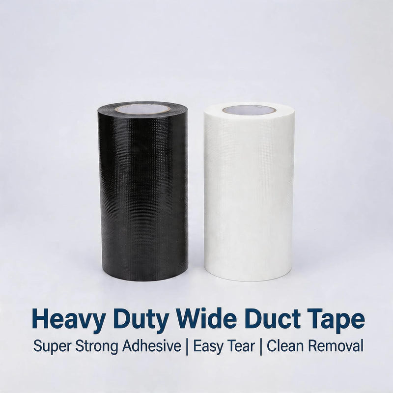 Heavy Duty Duct Tape, 7 Inch x 33 Feet Multi-Purpose Tape Super Strong Waterproof Duct Tape for Crafts & Home Improvement, White 7"