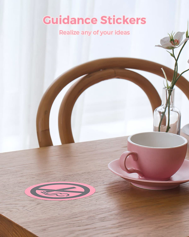 3 Inch Pink Circle Thermal Sticker Labels+Shipping Label Holder