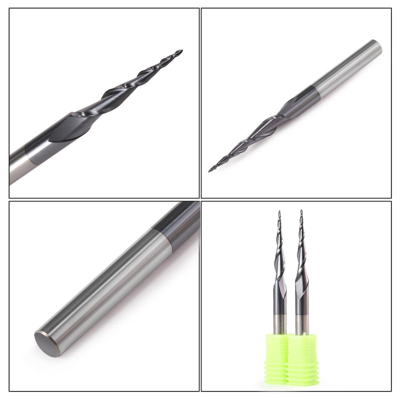 [Australia - AusPower] - Trvoxviq Ball End Mill Conical Milling Cutter for Router CNC 6 mm Shank 2 Flutes End Mill HRC55 Spiral Groove Cutter Bit, 0.5 mm Radius CNC Carving Bits with AlTiN Coating for 2D and 3D Engraving R0.5x6mm 