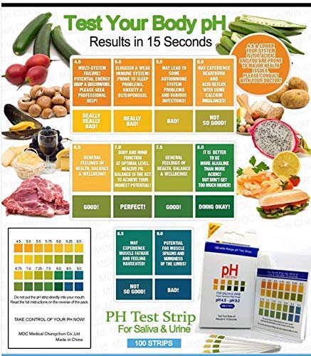 [Australia - AusPower] - pH Test Strips 100ct -Saliva and Urinalysis Reagent Test Strips for Monitor Body Acidity and Alkalinity .Track and Balance Your Body pH & A Healthy Diet. pH Scale 4.5-9.0 