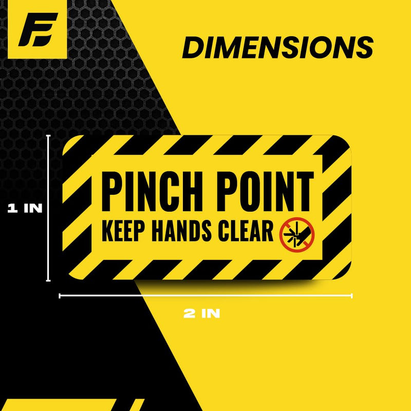 [Australia - AusPower] - Pinch Point Stickers (small) | Pinch Point Warning Sticker| Safety Label | Powered Machinery and Equipment - Heavy-Duty, Ultra Durable – USA Made (2x1 inch), 20 Labels 20-Pack 
