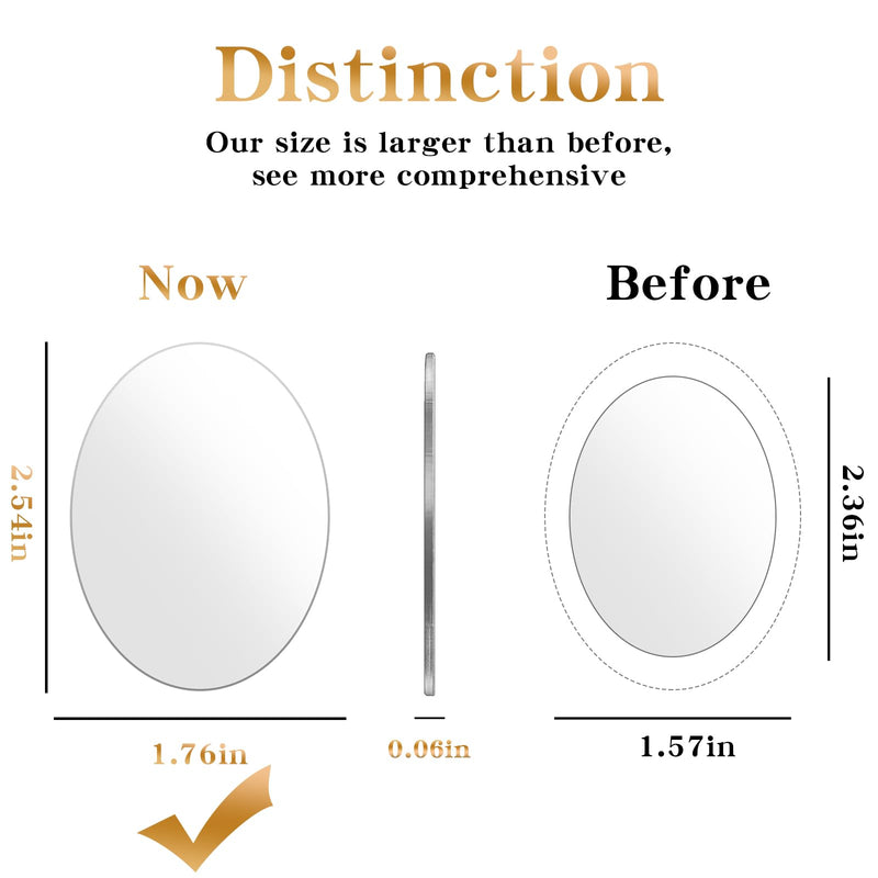 [Australia - AusPower] - Elliptical Mirror Decal for Smartphone，Stick-On Make up Mirror Sticker on Phone Case Back，Mirror Phone Charm （2 Pack ） elliptical 