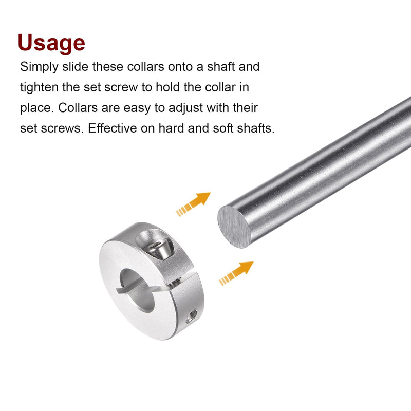 [Australia - AusPower] - HARFINGTON 4pcs Shaft Collar 12mm Bore Aluminum Alloy Set Screw Split Clamp-On Collars, 30mm OD, 10mm Width, for Wheel Barrow Axle, Gearbox Assemblies, Machine Tools, Industry, Anodization 