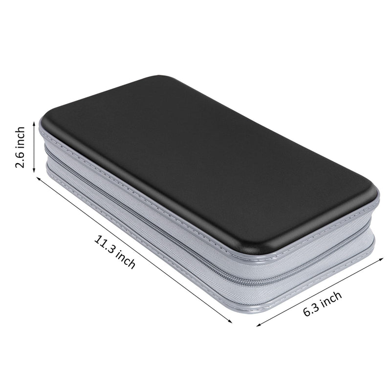 [Australia - AusPower] - CD Case, DVD Case Holder 96 Capacity Hard Plastic CD DVD Disc Cases Storage Binder Wallet for Car Home Office Travel (Black) Black 