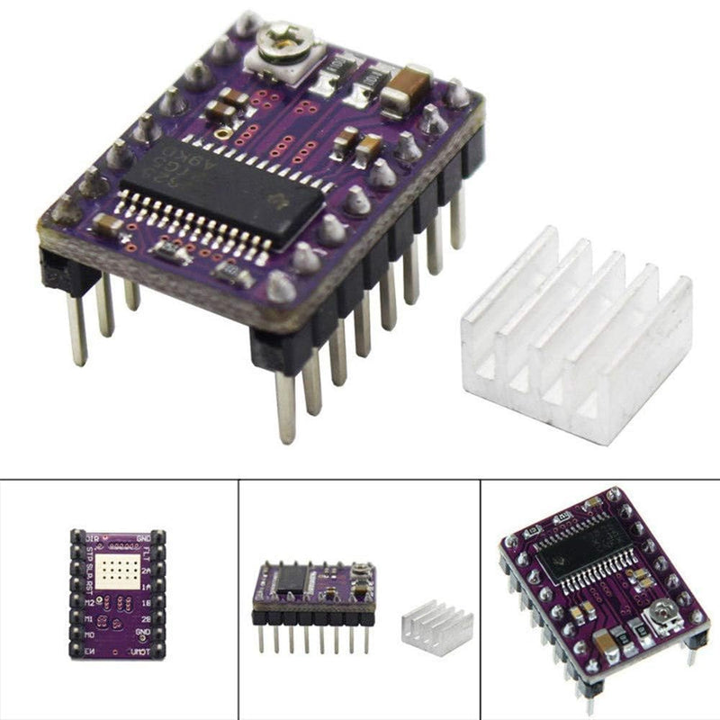 5PCS 8825 Stepper Motor Driver Module, Aideepen 8825 Module A4988 for 3D Printer Ramps 1.4 StepStick+Heat Sink 5 PCS