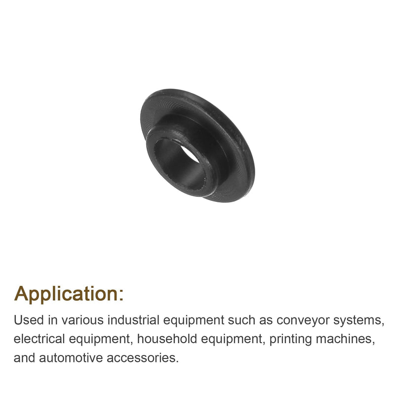 [Australia - AusPower] - uxcell 12pcs Flanged Sleeve Bearings Plastic Bushings 4.1mm Bore x 5.8mm OD x 2.5mm Length Nylon Bushings, Black 12 