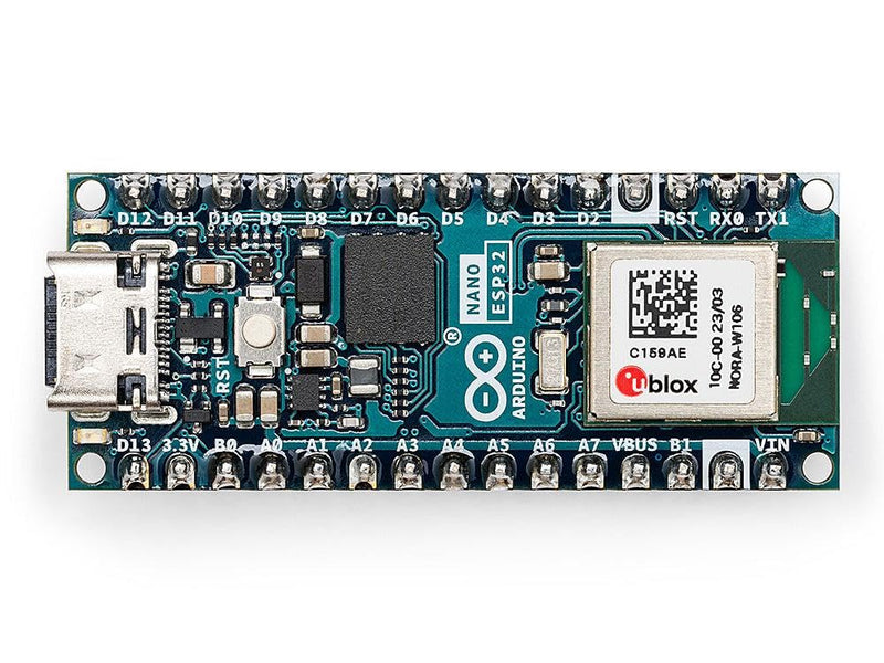 Arduino Nano ESP32 with Headers [ABX00083] - Compact Board with ESP32 Microcontroller, WLAN and Bluetooth, Ideal for IoT Projects, Automation and Connected Applications with Arduino IDE. ABX00083